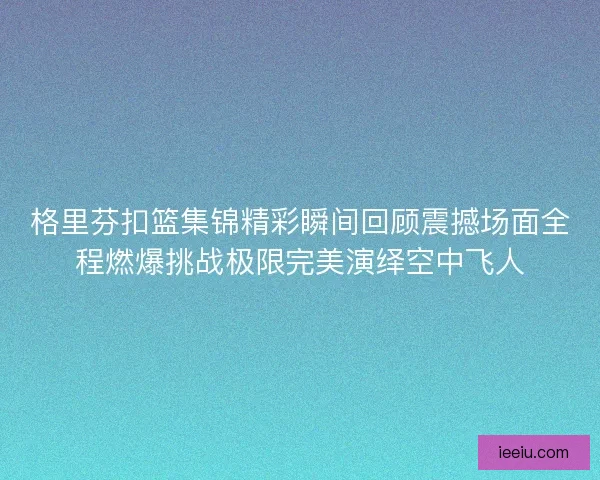 格里芬扣篮集锦精彩瞬间回顾震撼场面全程燃爆挑战极限完美演绎空中飞人